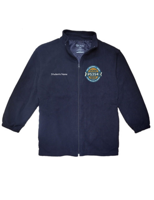 Embroidered School/ Students name Youth Fleece Zip Up Jacket NAVY