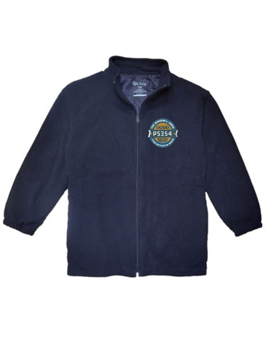 Embroidered School Youth Fleece Zip Up Jacket NAVY